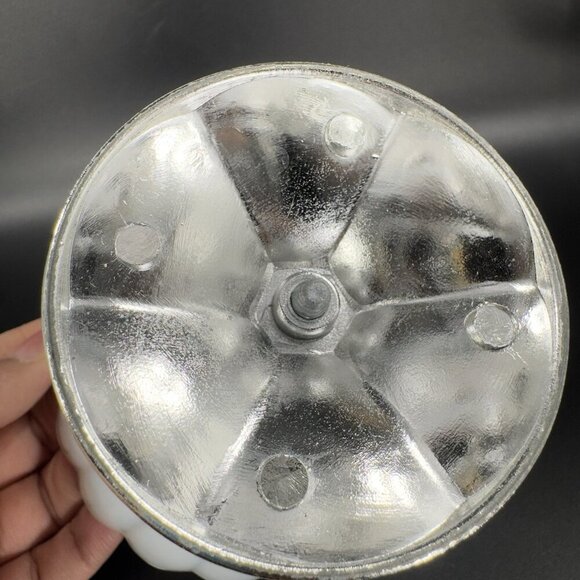 Vintage 1960s White Milk Glass Dish Bowl Compote Candy Dish With Metal Stand VTG - Picture 5 of 12